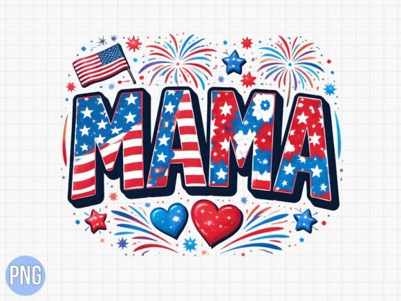4th of July Patriotic Mama Liberty PNG