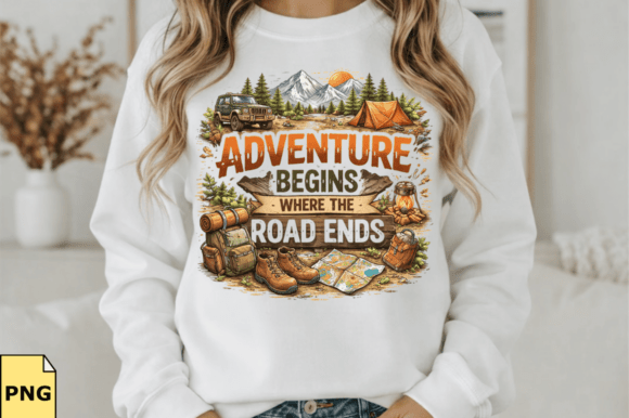 Adventure Begins Where the Road Ends PNG