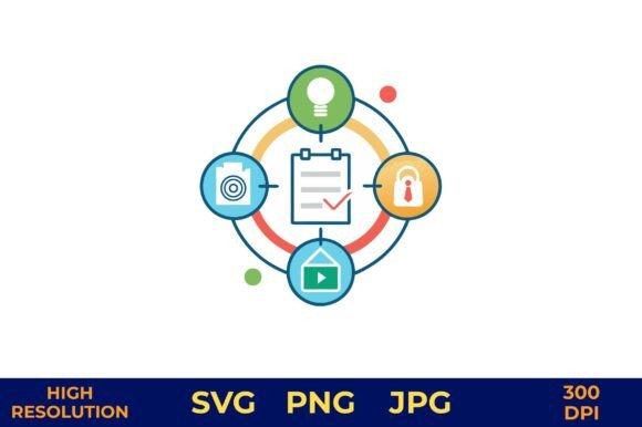 Colorful Contingency Plan Icons: A Visual Guide for Business Strategy