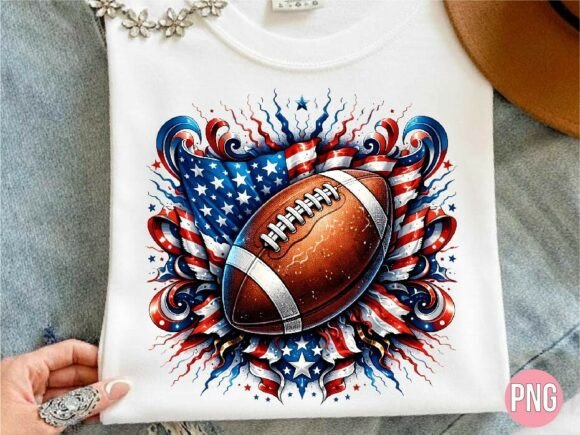 Elevating Creative Projects with Patriotic American Flag Football PNG Designs