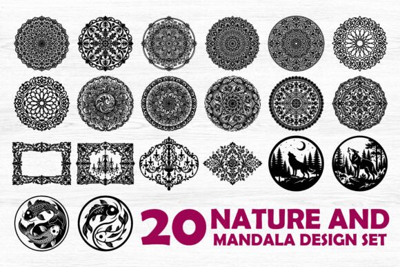 Elevating Creative Projects with the Nature and Mandala Design Set