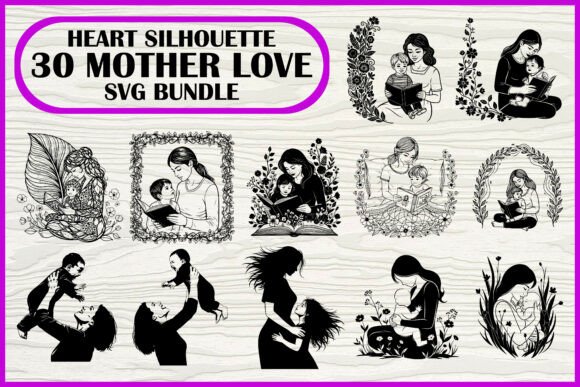 Elevating Emotional Design: The Strategic Value of the 30 Mother Love Heart Silhouette SVG Set