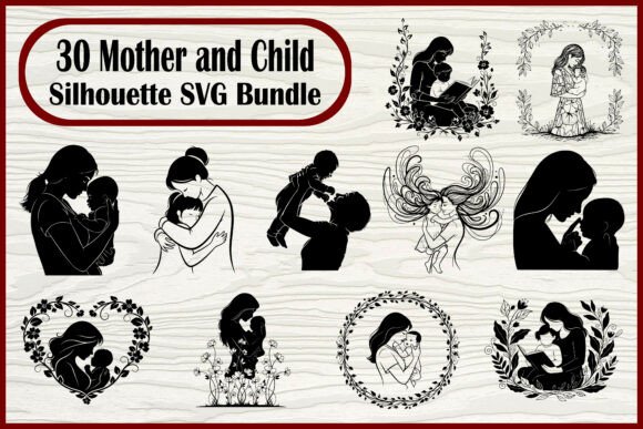 Evaluating the 30 Mother and Child Silhouette SVG Set for Creative Projects