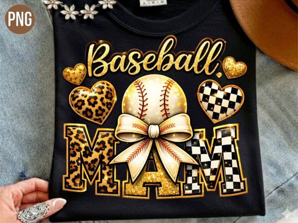 Glitter Baseball Mom Cheetah PNG T-SHIRT: A Premium Digital Design for Creative Projects