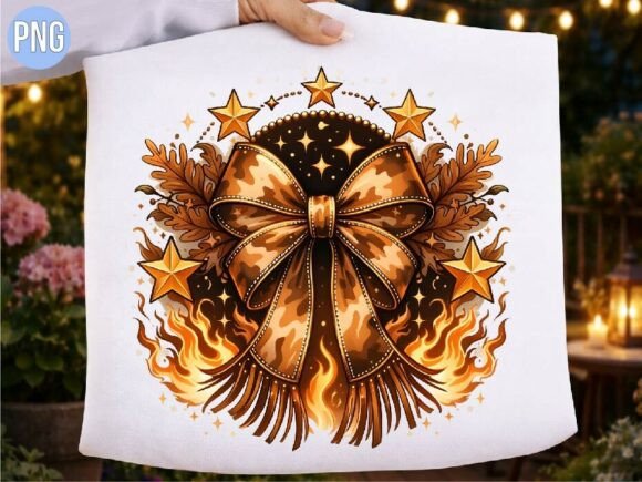Golden Camo Bow Fire Star Sublimation PN