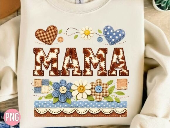 Mama Cow Print Floral Faux Embroidery: Elevating Digital Design for Modern Creators
