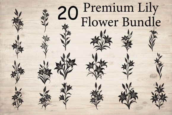 Premium Lily Flower Bundle: Elevate Your Crafts with Elegant Vector Designs