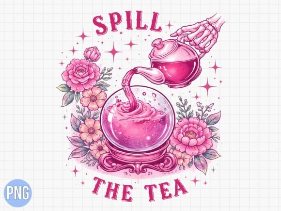 Strategic Visual Assets: Leveraging the Spill the Tea Skeleton Crystal Ball PNG for Brand Differentiation