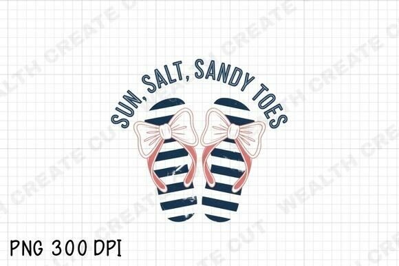 Sun Salt & Sandy Toes: Beach Flip Flop PNG